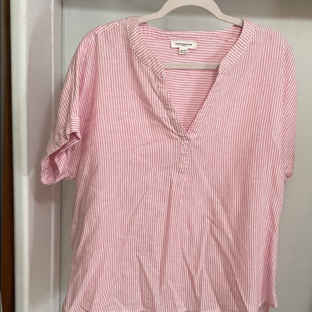 Universal Thread Light Pink Striped Blouse